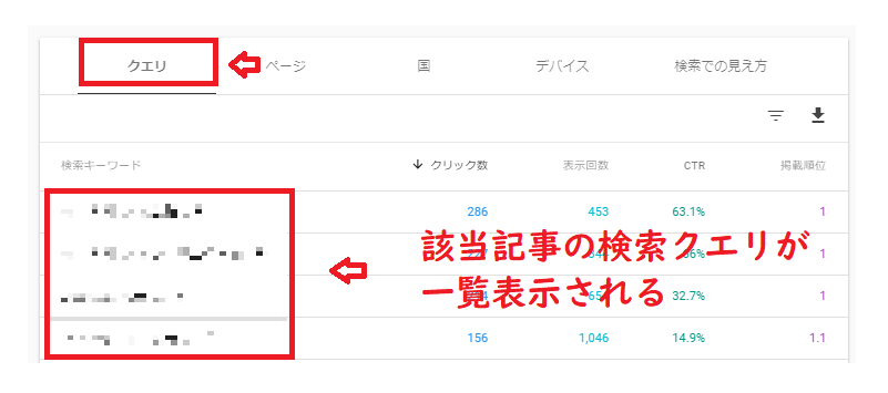 サーチコンソールを使って記事(ページ)別に検索クエリを表示させる方法